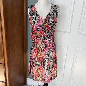 Prana Floral Dazzle Twist Sleeveless Wrap Dress - Medium